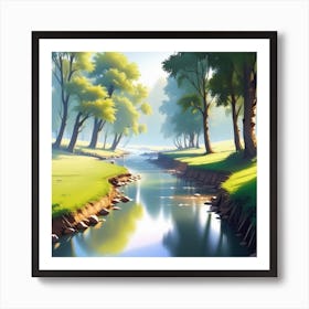 River In The Forest 24 Art Print