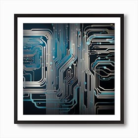 Circuit Board Background, circuit board abstract art, technology art, futuristic art, electronics Art Print