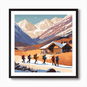 Winter Landscape In The Mountains Art Print