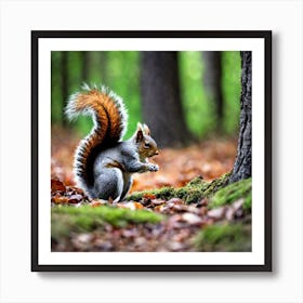 Squirrel In The Forest 93 Art Print