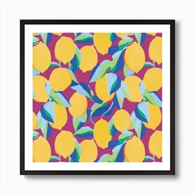 Lemon Print Square Poster