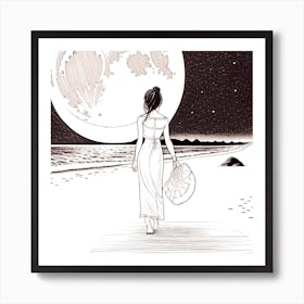 Moonlight Walk 46 Art Print