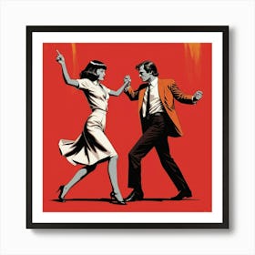 Man And Woman Dancing Art Print