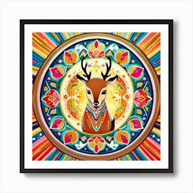 Deer Mandala Art Print