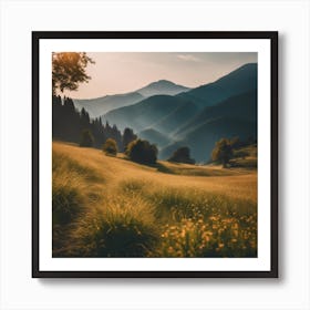 Sunset In The Mountains 1 Art Print