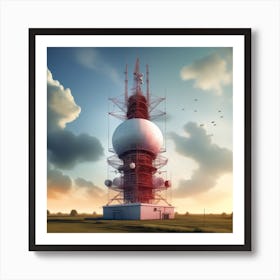 Radio Tower In The Sky Art Print