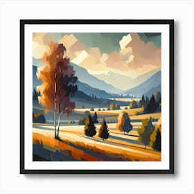 Autumn Landscape Painting 5 Art Print