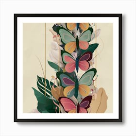 Butterflies And Flowers Art Print