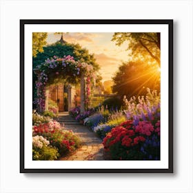 Garden at Sunset Art Print