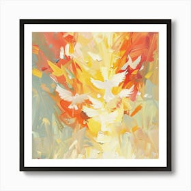 Doves In Flight Art Print