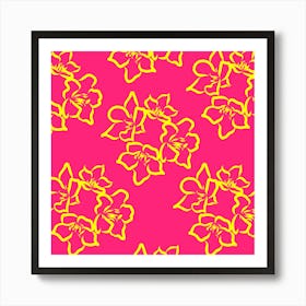 Neon Flowers Art Print