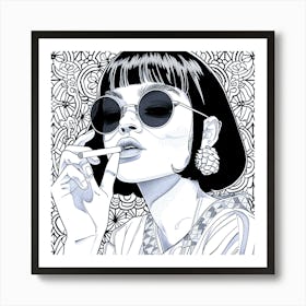 Sexy Girl Smoking Affiche