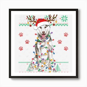 Siberian Husky Christmas Ugly Sweater Funny Dog Lover Xmas Art Print