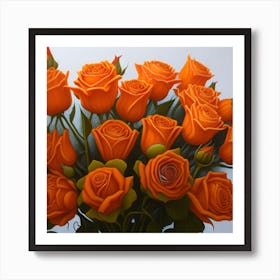 Orange Roses Art Print