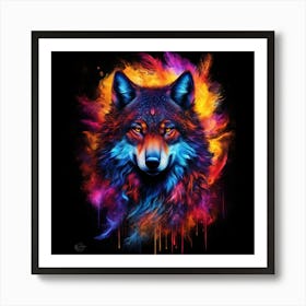 Colored Wolf Art Print