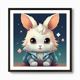 White bunny Art Print