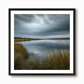 Dark Sky Over Marsh Art Print