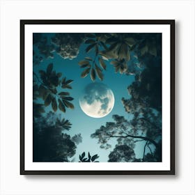 Full Moon In The Forest 1 Art Print