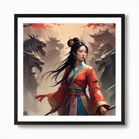 Asian Warrior Art Print