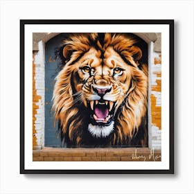 Roaring Lion wall mural Art Print