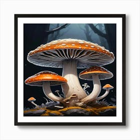 Mushrooms In The Forest 5 Art Print