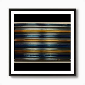 Blue And Gold Stripes Art Print