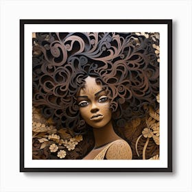 Afro Haired Woman 8 Art Print