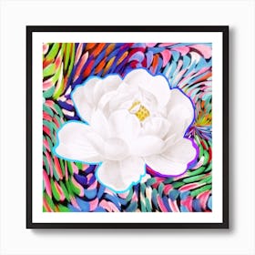 White flower - photo montage Art Print