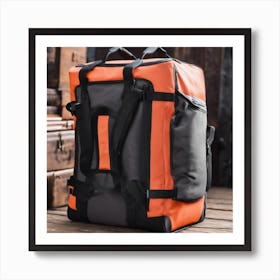 Orange Duffel Bag Art Print