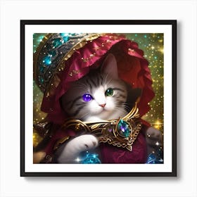 Cat In A Hat Art Print