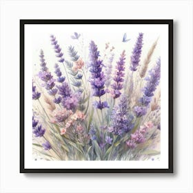 Lavender Flowers 4 Art Print