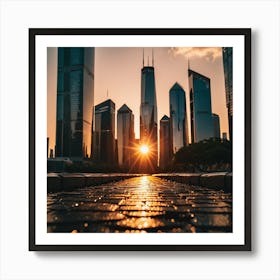 City Sunset Art Print