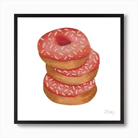 Pink Donuts Art Print