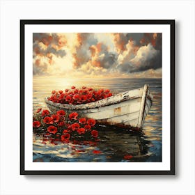 Poppies In The Boat 2 Art Print