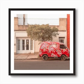 The Floral Van Square Art Print