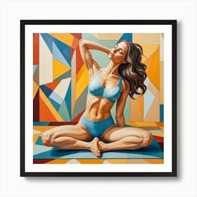 Side Angle Pose Cubism Style Art Print