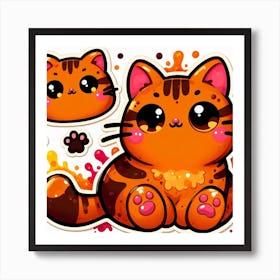 Orange tubby cat 3 Art Print