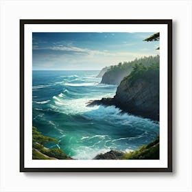 Cliffs And Waves Art Print