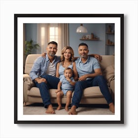 Photo Happy Family Of Father Mother And B 2 Art Print