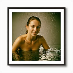 Young Woman In Water Art Print