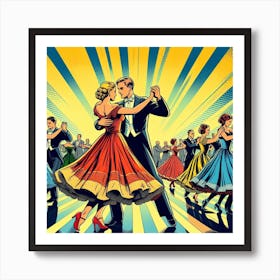 Waltz dance, pop art 2 Art Print