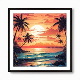 Sunset Painting Art Print