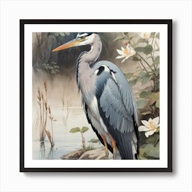 Blue Heron Art Print