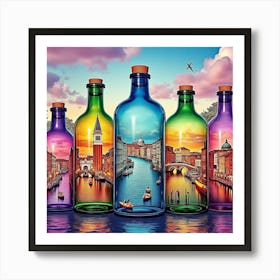 Venice In Bottles 18 Art Print