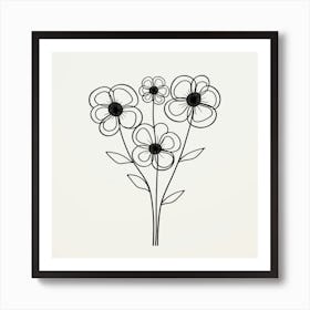 Black And White Flowers Art Print