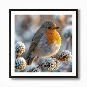 Robin In Winter Art Print