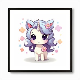 Kawaii Unicorn 24 Art Print