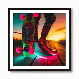 Cyberpunk skater Poster