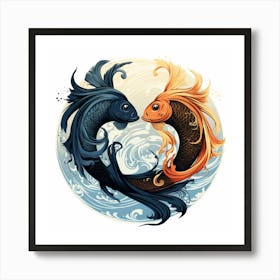 Yin Yang Fish Art Print