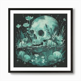 Skull In The Water 17 Art Print